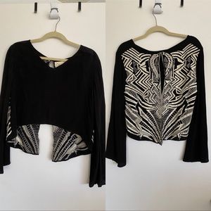 RARE Silk black CLEOBELLA top